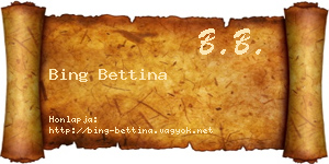 Bing Bettina névjegykártya