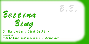 bettina bing business card